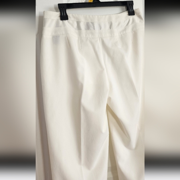 Sharagano Studios womens sz 8 ivory slacks sequin buckle fully lined satin waist - Picture 7 of 8